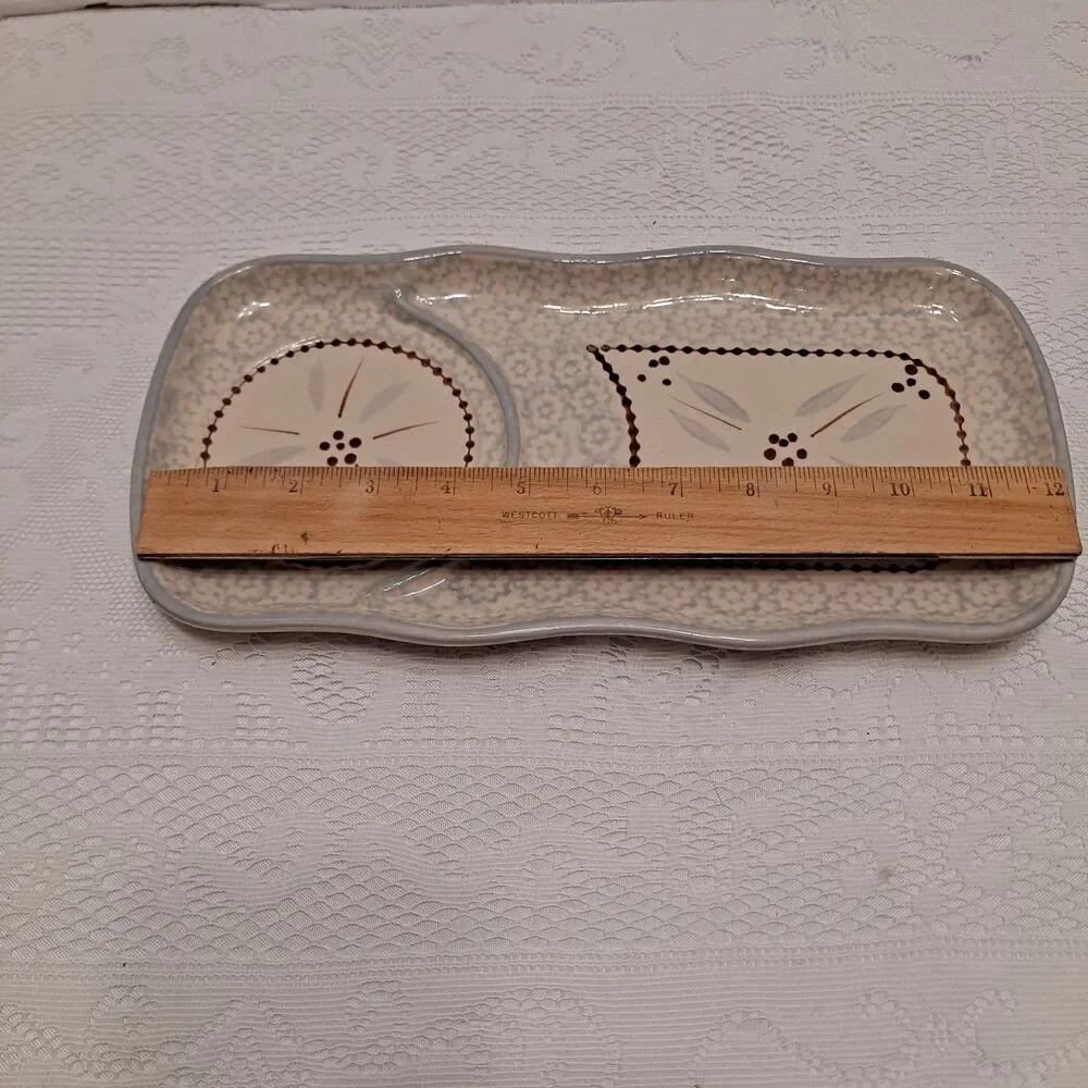 Temp-Tations by Tara 18 oz. Soup Bowl w/ Handle and Bread Tray Beige Lt. Blue